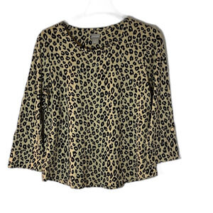 Chico's Tan Leopard Print Pullover Top